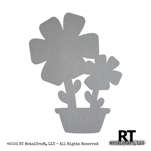 Bare Metal - Square Petal Flower in Pot