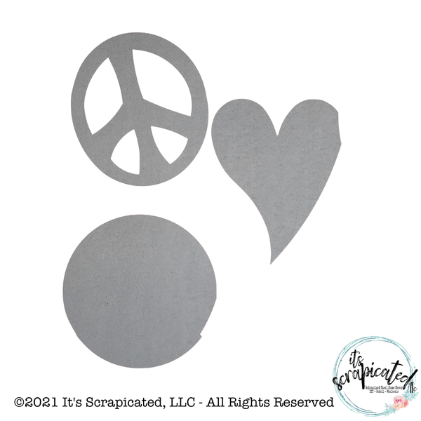 Porch Candy® - PEACE HEART CIRCLE - Bare Metal Design Set