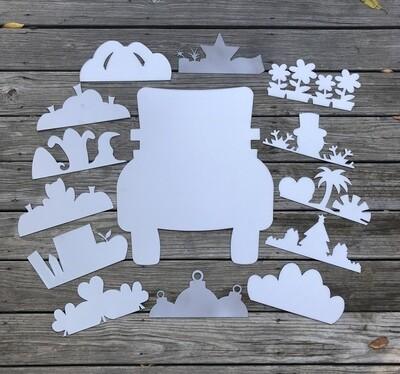 Bare Metal - *Seasonal-Holiday Truck with ALL attachments Bare Metal 